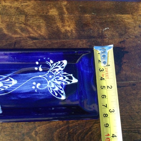 Alfareria Luis Jimenez Hand Painted Spain Blue Ceramic Tray 11"x3" - Picture 11 of 12